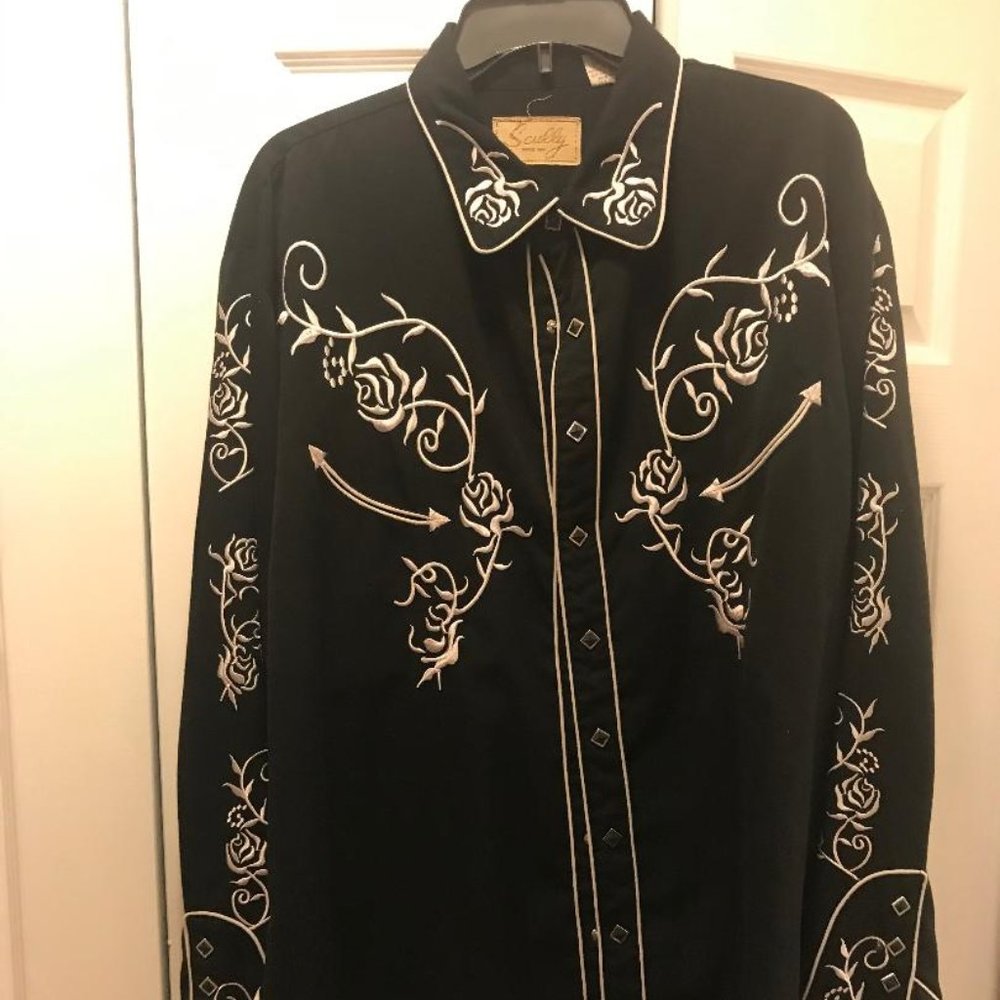 Scully Rose embroidered vintage western shirt
